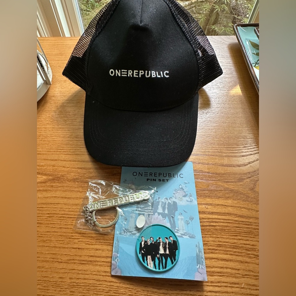 One Republic Tour Bundle, Baseball Cap, Keychain and Pin NWOT